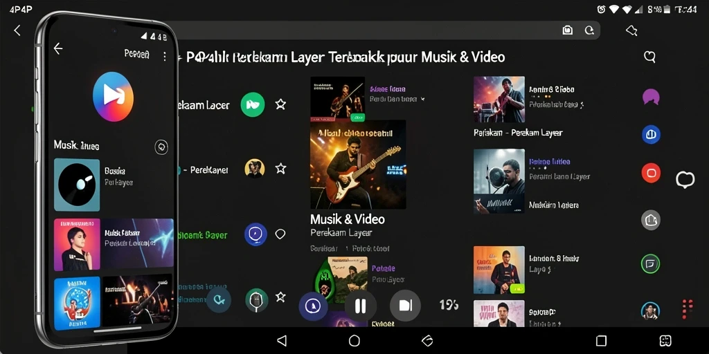 Antarmuka aplikasi 4P4P yang sederhana dengan fitur perekaman layar.