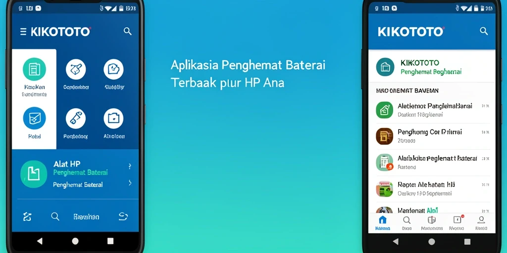 Antarmuka aplikasi KIKOTOTO dengan fitur Penghemat Baterai yang intuitif.