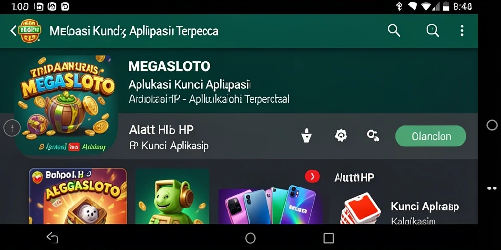 Tampilan antarmuka aplikasi MEGASLOTO untuk penguncian aplikasi.