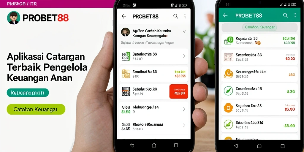 Tampilan utama PROBET88 dengan fitur Catatan Keuangan yang menarik.