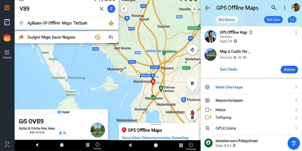 Antarmuka V89 yang intuitif untuk GPS Offline Maps.