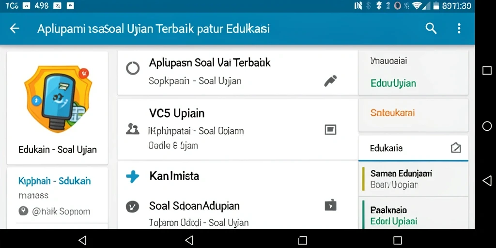 Tampilan antarmuka aplikasi Soal Ujian VC5 yang intuitif.