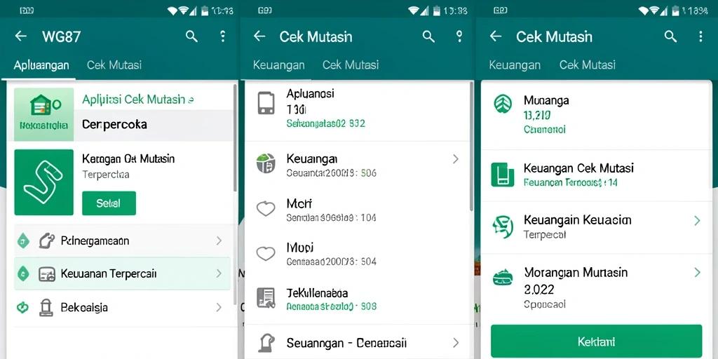 Tampilan antarmuka aplikasi Cek Mutasi WG87 yang user-friendly.