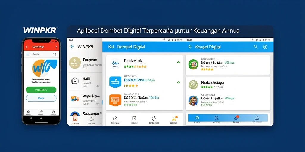 Tampilan antarmuka aplikasi Dompet Digital WINPKR yang sederhana dan menarik.