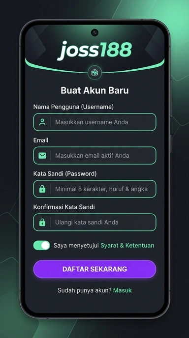 Registrasi Akun Baru joss188 untuk Pengguna Android